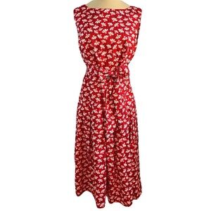 Anne Klein Red Floral Sleeveless Dress Size 10